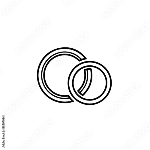 Intertwined wedding rings Vector
