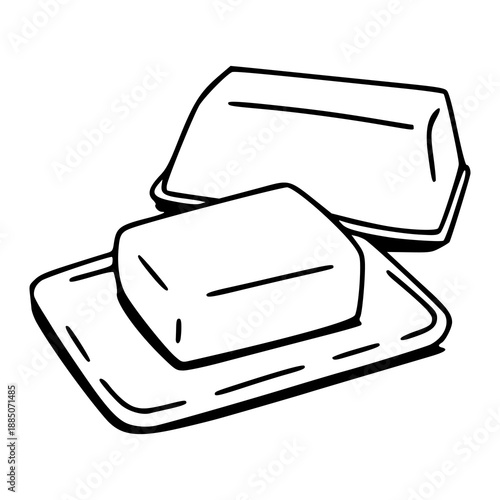 antique style engraving of butter for dairy and kitchen design