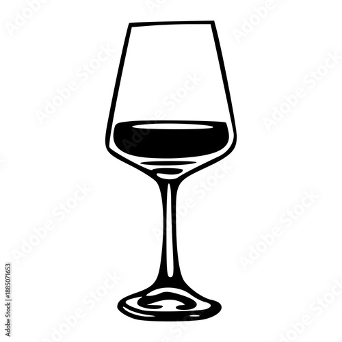 elegant stemware drawing for restaurant and winery design
