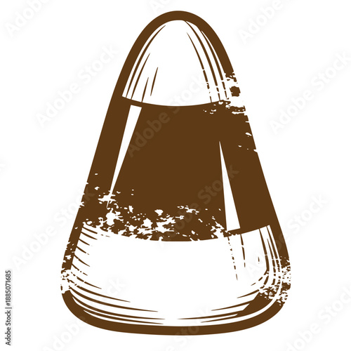 Drawing Vintage grunge  texture Brown bullet icon with grungy texture and scratches on white background  symbol for military or ammunition concept