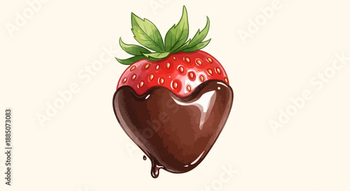 Chocolate covered strawberry illustration showcasing sweet indulgence from a front viewpoint