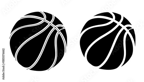 Black and white vector illustration of a sports ball and shoes silhouette