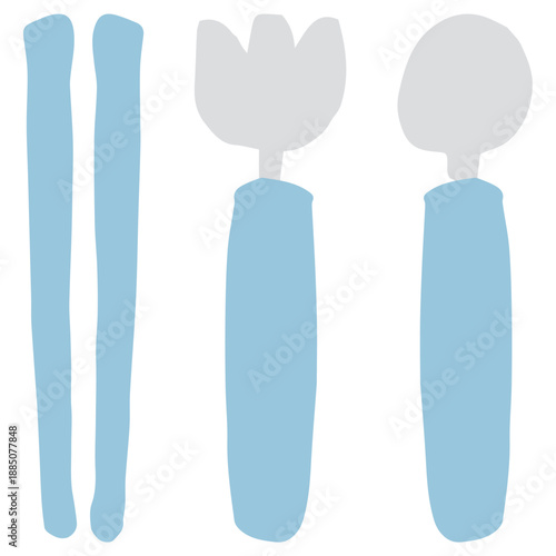 入園案内に使いやすい シンプルな説明用イラストカットシリーズ｜お箸セット
Simple Explanatory Illustration Series for Kindergarten Guides｜Cutlery Set