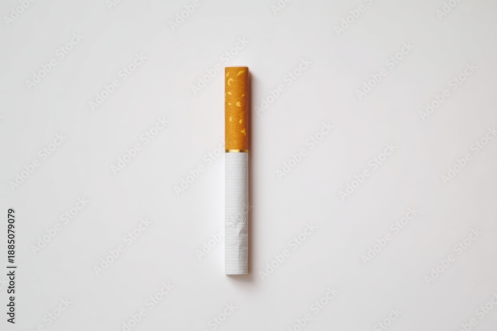 custom made wallpaper toronto digitalSingle cigarette with an orange filter on a white background. Concept of unhealthy habit, tobacco addiction, and smoking danger.