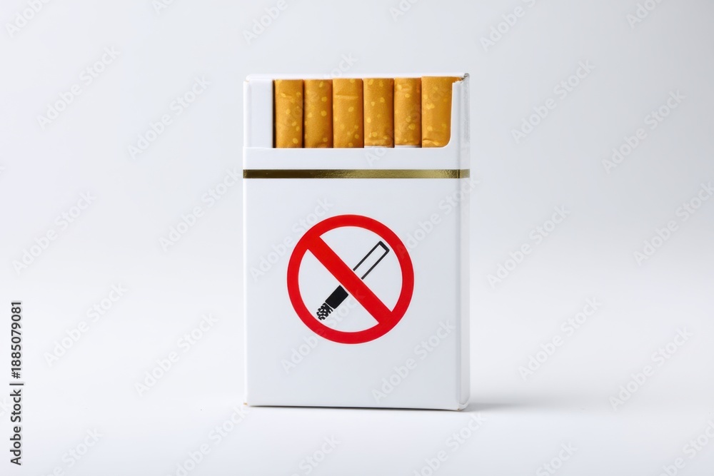 custom made wallpaper toronto digitalWhite pack of cigarettes with no smoking forbidden sign. Stop smoking concept for public health campaign. Health awareness.