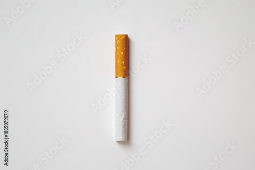 Wallpaper Mural Single cigarette with an orange filter on a white background. Concept of unhealthy habit, tobacco addiction, and smoking danger. Torontodigital.ca
