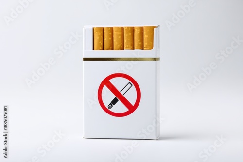Wallpaper Mural White pack of cigarettes with no smoking forbidden sign. Stop smoking concept for public health campaign. Health awareness. Torontodigital.ca