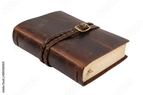 Vintage Leather Journal with Braided Strap and Buckle Closure, Rustic Notebook for Writing