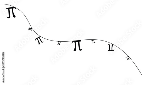 pi vector, pi icon , pi day on March 14. Mathematics. hand drawn pi symbol. 