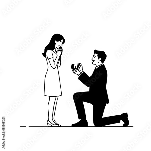 Man proposes to woman Vector
