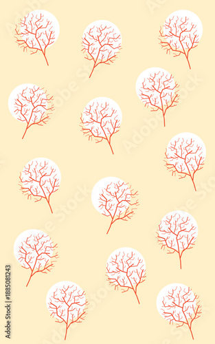 Tree botanical eco theme pattern vertical wallpaper background
