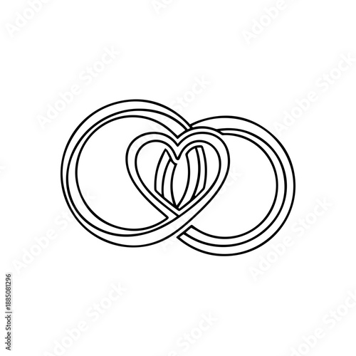 Intertwined rings symbolizing unity Vector