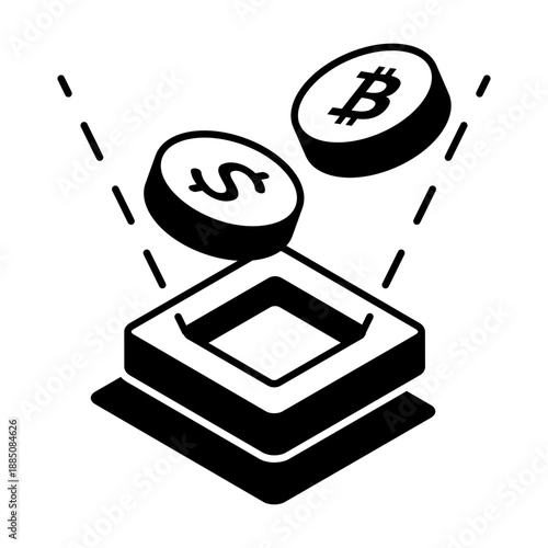A glyph style icon representing altcoins