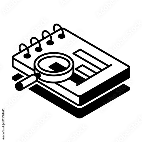 An isometric style icon showing financial report