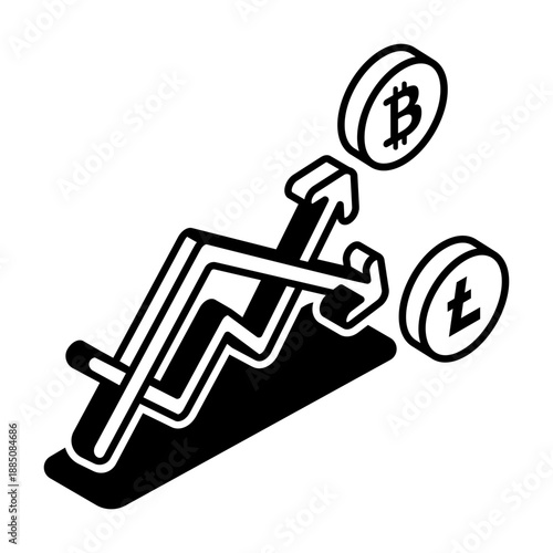 A glyph style icon representing market volatility