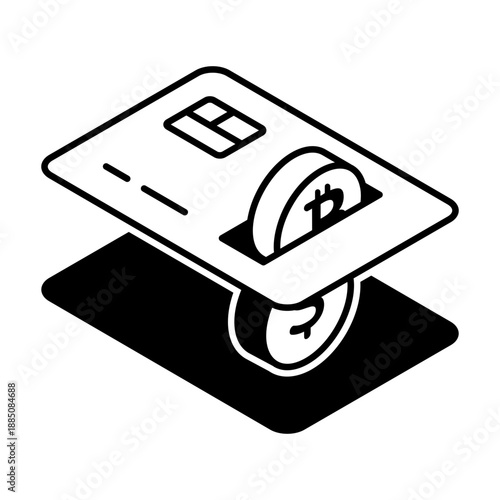 An isometric style icon showing crypto card