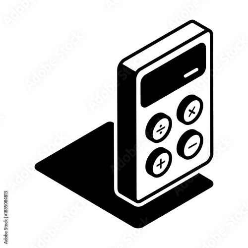 An isometric style icon showing calculator