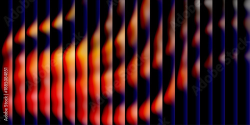 Abstract striped heat waves, neon background