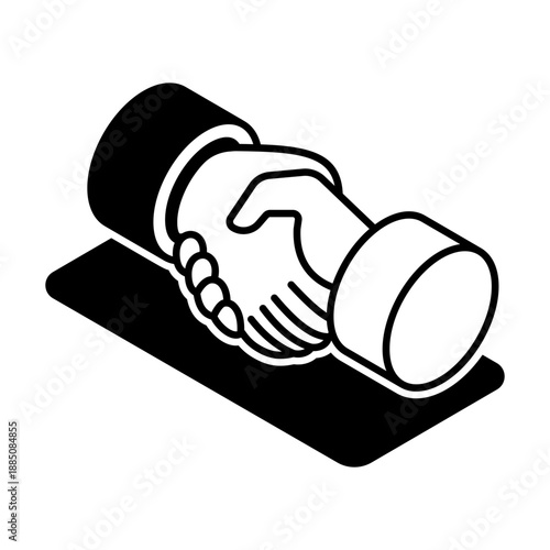 An isometric style icon showing partnership