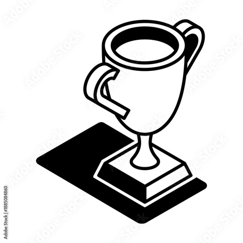 A glyph style icon representing trophy