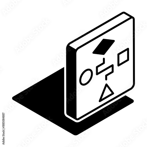 A glyph style icon representing workflow