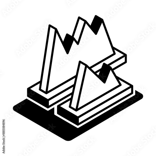 A glyph style icon representing histogram