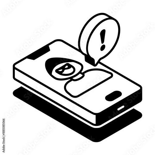 A glyph style icon representing spam call