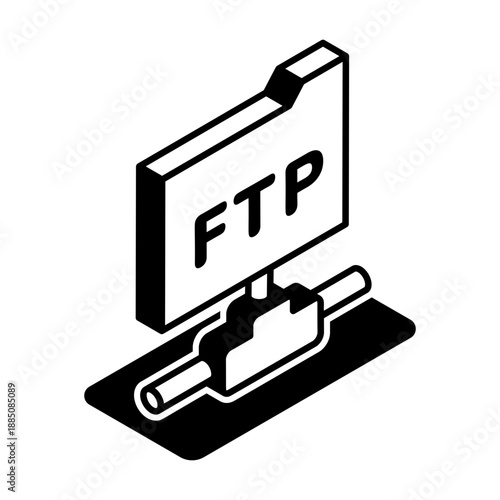 A glyph style icon representing ftp