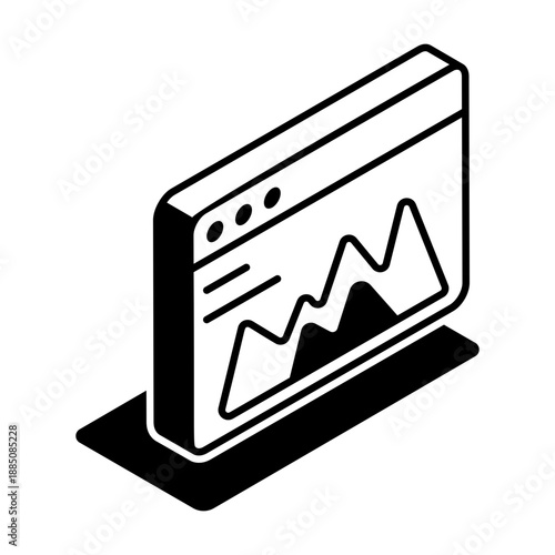 A glyph style icon representing serp ranking