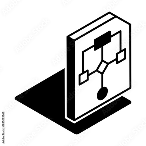 An isometric style icon showing algorithm