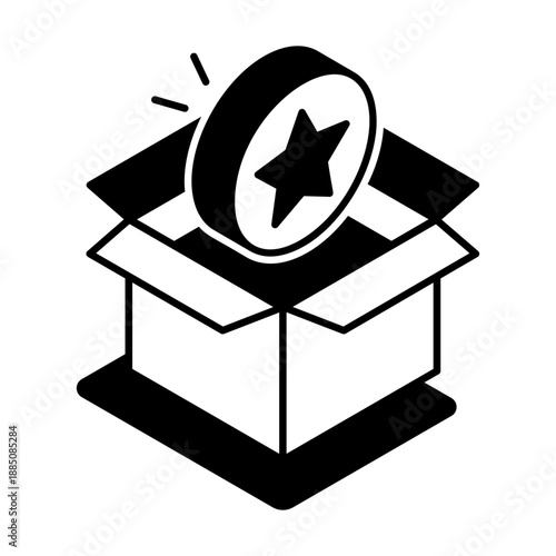 A glyph style icon representing loyalty point