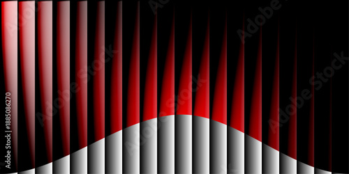 Abstract red and black stripes, neon background