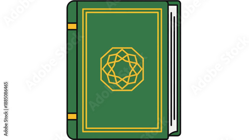 Green Leather Bound Book with Emblem.