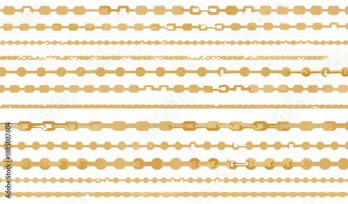 Realistic Seamless Gold Jewelry Chains Diagonal Pattern Vector Design
