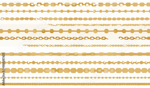 Seamless Luxury Gold Chain Pattern Realistic Jewelry Vector Illustration