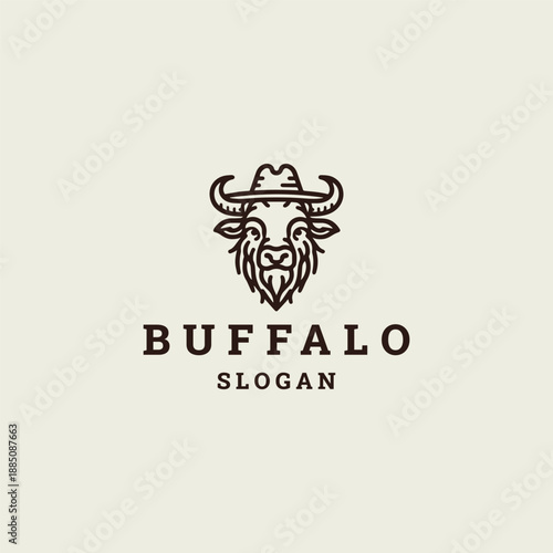 Buffalo logo template vector illustration design