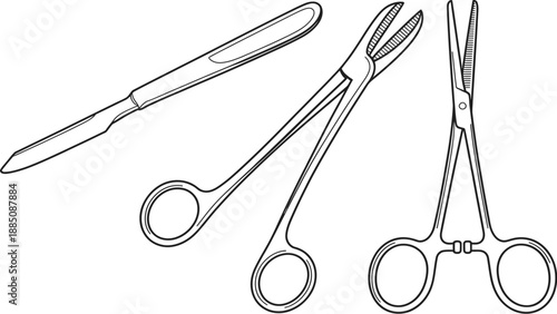 Medical Instruments Set for Surgical Procedures and Tools