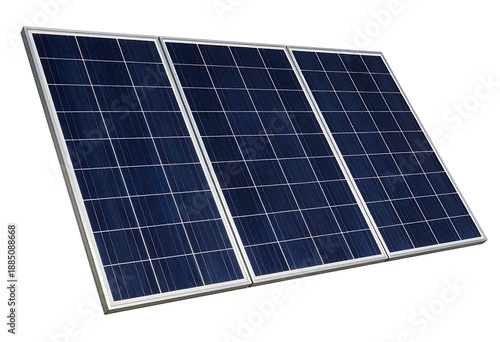 Three Photovoltaic Solar Panels for Renewable Energy Generation