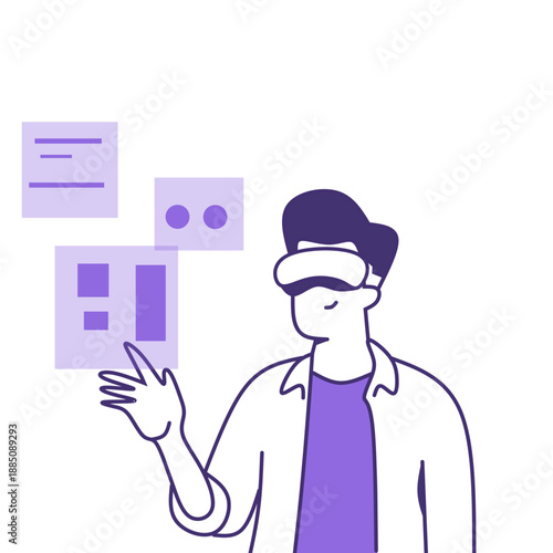 Man stand use virtual reality 