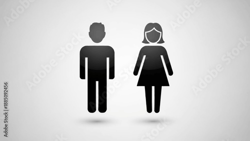 Male and Female Silhouettes Representing Gender Icons.