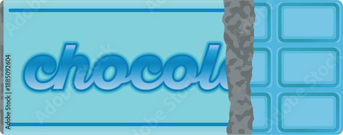 Illustration of a sea salt chocolate bar, material for Valentine's Day, cute decoration.