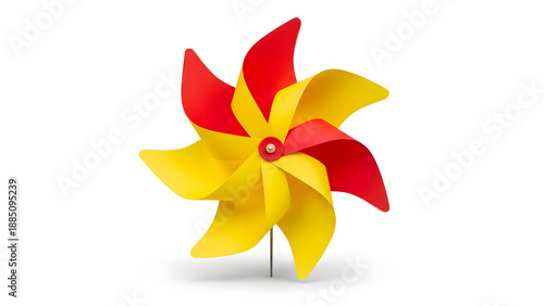 Colorful Pinwheel with Yellow Red Blades.