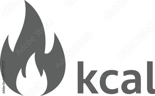 Fiery kilocalorie symbol burning bright representing energy metabolism and calorie count vector