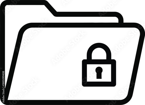 Secure folder with padlock, data protection and file management concept