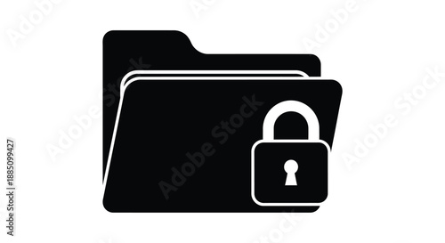 Secure folder with padlock, data protection, and privacy concept