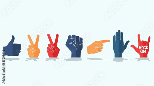 Collection of Hands Gesturing Different Symbols and Signs.