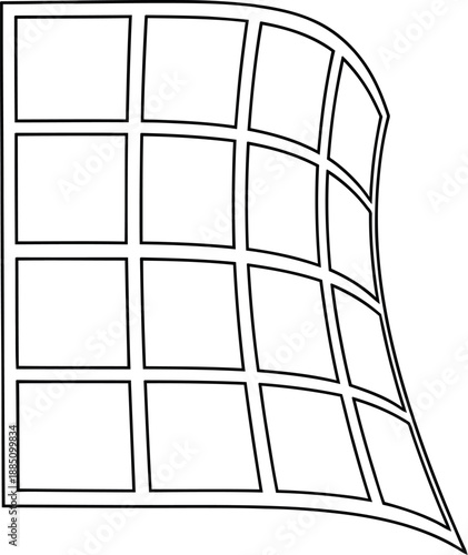 Curved window grid