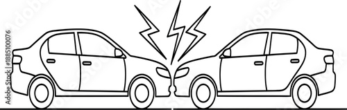 Two cars involved in a collision