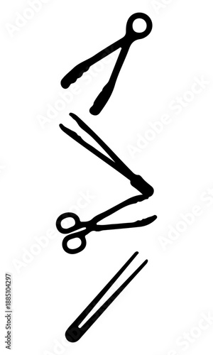 Tongs vector, vector of tongs collection, silhouette of tongs