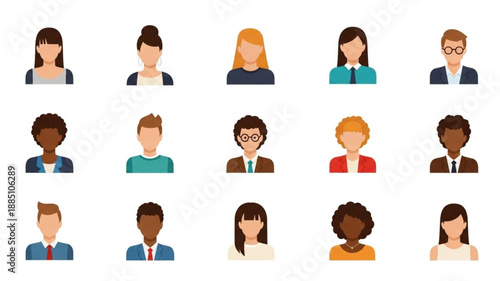 Diverse Group of Professional People Avatars.